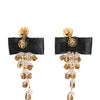 Dolce & Gabbana Crystal Chandelier Satin Bow Clip-On Jewelry Earrings