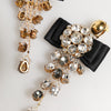 Dolce & Gabbana Crystal Chandelier Satin Bow Clip-On Jewelry Earrings