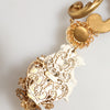 Dolce & Gabbana Gold Ceramic Crystal Cherub Baroque Pendant Necklace