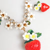 Dolce & Gabbana Gold Brass FRUIT Pendants Flowers Crystal Logo Necklace