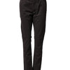 Sun68 Dark Brown Cotton Stretch Straight Mid Waist Trouser Pants