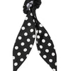 Dolce & Gabbana Black Cotton Polka Dot Scarf Tie Accessory Hair Scrunchie