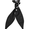 Dolce & Gabbana Black Cotton Polka Dot Scarf Tie Accessory Hair Scrunchie