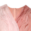 Dolce & Gabbana Pink Silk Tulle Long Sleeve V-neck Dress