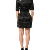 Dolce & Gabbana Black Embellished Short Sleeve Sheath Dress