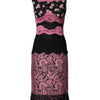 Dolce & Gabbana Black Pink Floral Lace Silk Sheath Dress