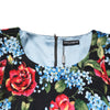 Dolce & Gabbana Black Floral Print Viscose Sheath Midi Dress