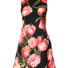 Dolce & Gabbana Black Floral Print Viscose A-line Mini  Dress