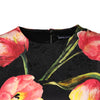 Dolce & Gabbana Black Floral Print Viscose A-line Mini  Dress