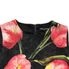 Dolce & Gabbana Black Floral Print Viscose A-line Mini  Dress