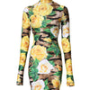 Dolce & Gabbana Multicolor Floral Print Sheath Mini Dress