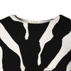 Dolce & Gabbana Black White Zebra Viscose Sheath Midi Dress