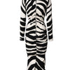 Dolce & Gabbana Black White Zebra Viscose Sheath Midi Dress