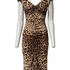Dolce & Gabbana Brown Leopard Sleeveless Sheath Midi Dress