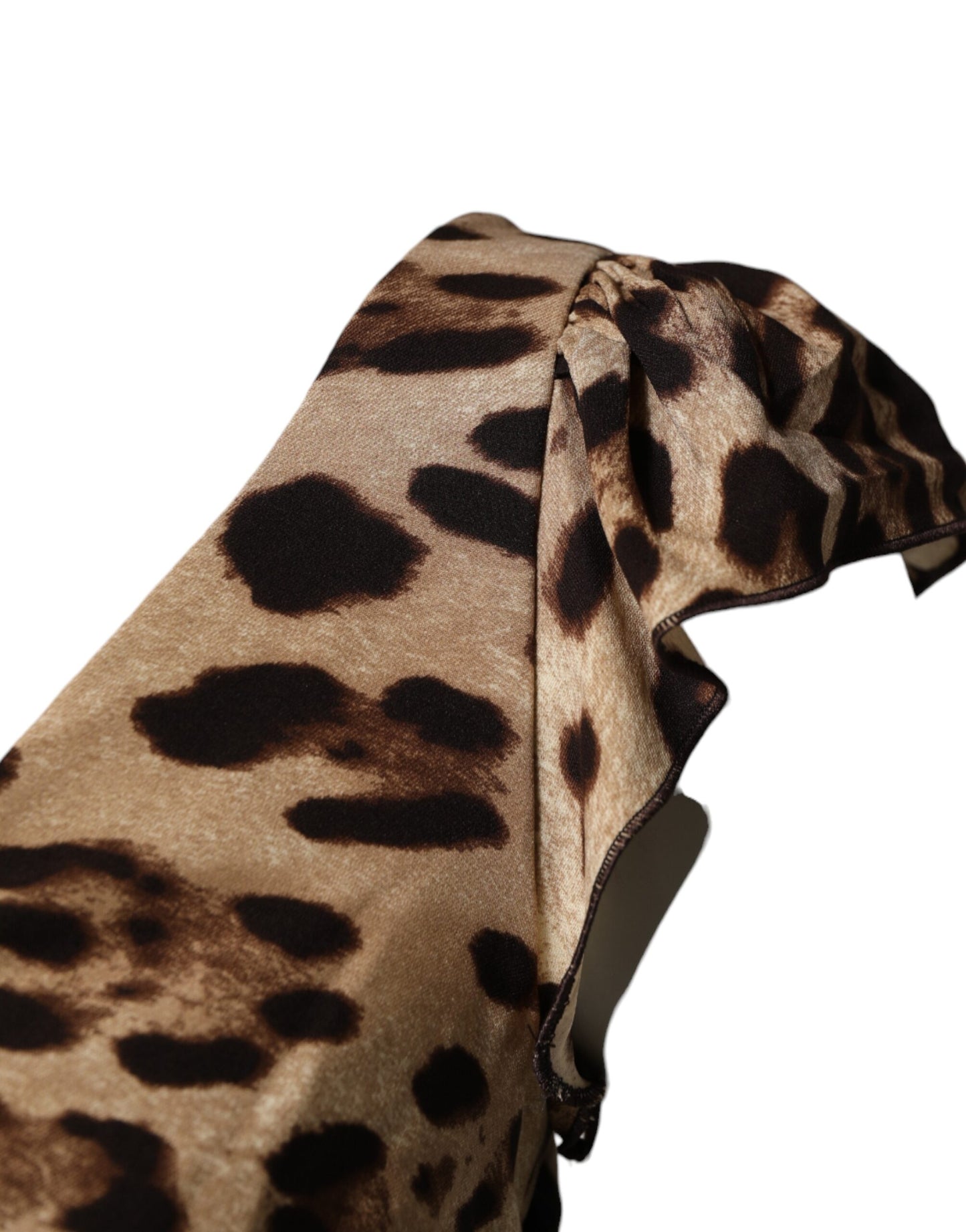 Dolce & Gabbana Brown Leopard Sleeveless Sheath Midi Dress