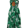 Dolce & Gabbana Green Pineapple Embellished BananaLeaf Dress