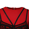 Dolce & Gabbana Black Red Contrasting Bra Cady Midi Dress