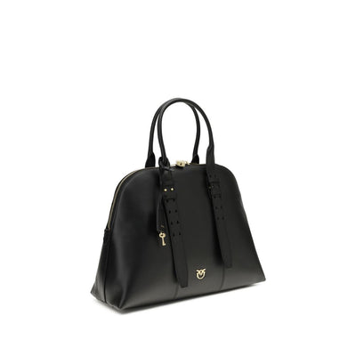 PINKO Black Calf Leather Bos Taurus Shoulder Bag