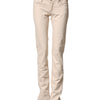 Dolce & Gabbana Beige Low Waist Cotton Slim Fit Denim Trousers Jeans