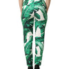 Dolce & Gabbana White Green Leaf High Waist Trousers Pants