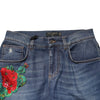 Dolce & Gabbana Blue Floral Embroidered BOYFRIEND Denim Jeans