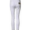Dolce & Gabbana White Distressed High Waist Denim Jeans