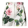 Dolce & Gabbana White Floral Print High Waist Hotpants Short