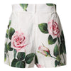 Dolce & Gabbana White Floral Print High Waist Hotpants Short