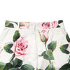 Dolce & Gabbana White Floral Print High Waist Hotpants Short