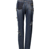 Dolce & Gabbana Blue Cotton Rhinestone Embellish Denim Jeans
