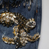 Dolce & Gabbana Blue Cotton Rhinestone Embellish Denim Jeans