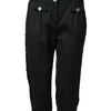 Dolce & Gabbana Black Wool Stripes Cropped Trouser Pants