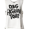Dolce & Gabbana White Graphic CrewNeck Sleeveless Tank T-shirt