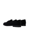 Dolce & Gabbana Black Velvet Slip-On Loafers