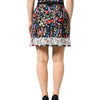 Dolce & Gabbana Black Floral Lace Cotton HighWaist Mini Skirt
