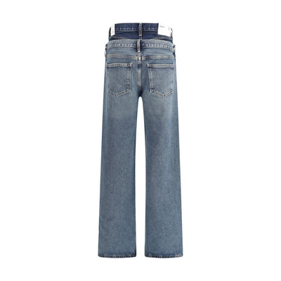 Agolde Blue Recycled Cotton Straight-Leg Jeans