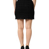 Dolce & Gabbana Black Nylon High Waist Open-Stitch Mini Skirt