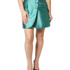Dolce & Gabbana Green Polyester Button High Waist Mini Skirt