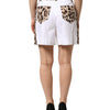 Dolce & Gabbana White Cotton High Waist Bermuda Mini Shorts