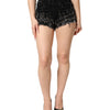 Dolce & Gabbana Black Pins Cotton Denim Hot Pants Shorts