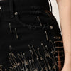 Dolce & Gabbana Black Pins Cotton Denim Hot Pants Shorts