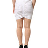 Dolce & Gabbana White Viscose Pencil Cut High Waist Mini Skirt