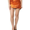 Dolce & Gabbana Metallic Orange Viscose High Waist Mini Skirt
