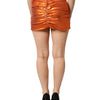 Dolce & Gabbana Metallic Orange Viscose High Waist Mini Skirt