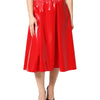 Dolce & Gabbana Glossy Red Polyester High Waist Midi Skirt