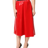 Dolce & Gabbana Glossy Red Polyester High Waist Midi Skirt