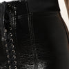 Dolce & Gabbana Black Nylon Eyelet Detail Coated Mini Skirt