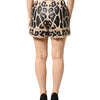 Dolce & Gabbana Beige Leopard Nylon Bermuda Mini Shorts