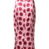 Dolce & Gabbana Pink Polka Dot Silk Pencil Cut Midi Skirt