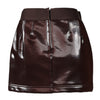 Dolce & Gabbana Dark Brown Cotton Fitted High Waist Mini Skirt